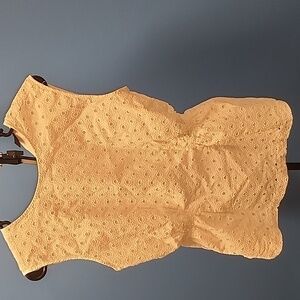 Halogen White Eyelet Peplum Sleeveless Top – Size M